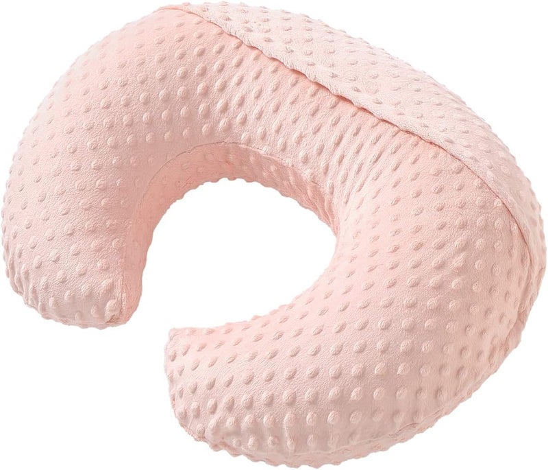 Aullar Pillowcase for Nursing Pillow and Positioner for Breastfeeding and Bottle Feeding, Propping Baby, Tummy Time, Baby Sitting Support, Awake-Time Support, Pillow Cover Only (Light Pink) - Image 4